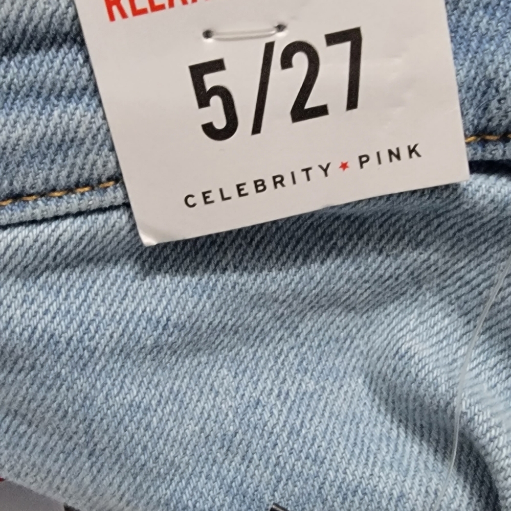 Celebrity Pink Hi-Rise Relaxed Straight Blue Jeans Size 5/27‎ - Picture 6 of 13